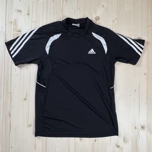 adidas Mens Black Short Sleeve Soccer Training Shirt Small z18279
